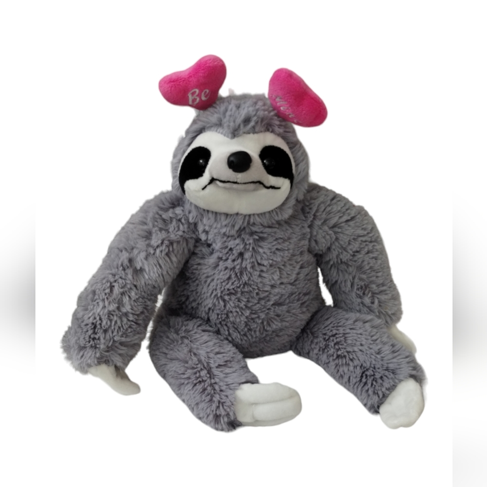 KellyToy Sloth Teddy Valentine's Be Mine  Seated Plush Stuffed Wild Animal Toy